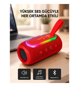 Mey İthalat® Mavi Taşınabilir Bluetooth Hoparlör Kompakt Tasarım ve Güçlü Ses