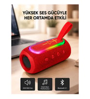 Mey İthalat® Mavi Taşınabilir Bluetooth Hoparlör Kompakt Tasarım ve Güçlü Ses
