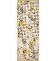 Barok Desen Dora Seri Şal Eşarp Askısı İle Birlikte 75x200 Yağ Yeşili Krem-75x20