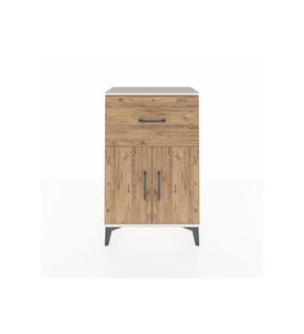 Arges Komodin Tek Raflı Tek Çekmeceli 2 Kapaklı 60x30x96 Aytaşı-Çam