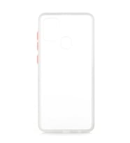 Galaxy A21S Kılıf Mat Yüzey Renkli Kenar Silikon (Renksiz)
