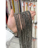 Hematit Taşı Rondela Kesim Antik Gümüş 6x1mm Doğal Taş Dizi