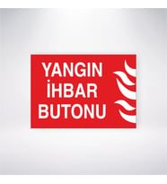 Yangın İhbar Butonu 21x28 Arkası Yapışkanlı Levha