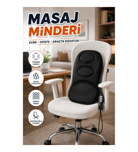Isıtmalı Titreşimli Masaj Minderi 9 Modlu Ev ve Araç Koltuk Masaj Pedi
