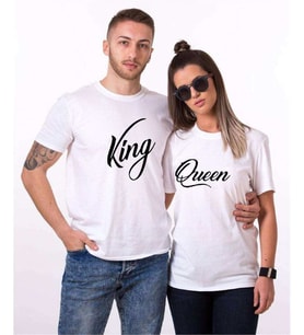 Tshirthane The King Queen Sevgili Kombinleri Tshirt Kombini (Tek Ürün Fiyatıdır.)