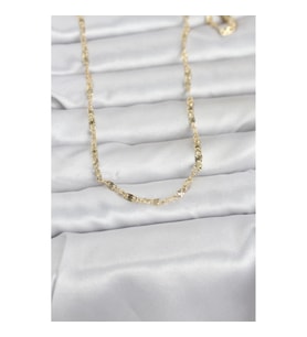 Mey İthalat® CM 14K Gold Renk Lazerli Gemici Zincir Model 60 cm Kadın Kolye
