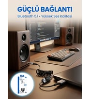 Aux Girişli Cihazlar İçin Kablosuz Bluetooth Adaptörü