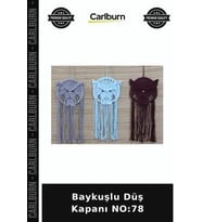 Özel Üretim Hediyelik Dekoratif Duvar Süsü Bohem Ev Aksesuarı Baykuşlu Düş Kapanı NO:78