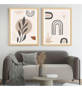 3'lü Bohem Çiçek, Vazo, Geometrik Desen Foreks Tablo