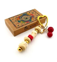 Orjinal Murano Cam Boncuklu Çanta Süsü Kiraz Charm Anahtarlık KY069