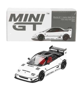 Mazda AZ-1 Liberty Walk LB40 2024 Tokyo Auto Salon White RHD 1:64 Diecast Model Araba