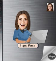 Kişiye Özel Hemşire Kadın Ahşap Magnet -4