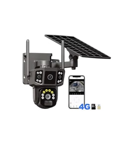 VENSA Çift Kameralı 4g Solar Sim Kart Güneş Panelli Güvenlik Kamerası - VN-364G (Siyah)
