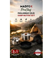 Madfox ProChef 3IN1 Paslanmaz Çelik Kamp Mutfak Seti