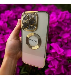 iPhone 15 Pro magsafe özellikli klasik kaliteli silikon Telefon Kılıfı (Pembe)
