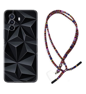 Huawei Nova Y70 Y90 Nova 9 SE  Kılıf Boyun Asklı Rasta Silikon Prizmalar 1782