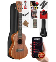 Maxword MU-24 PRO Yüksek Kaliteli Maun Concert Ukulele Seti