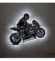 Kişiye veya Fotoğrafa Özel Led Işıklı Ahşap Hediyelik Motosiklet Tabloları, Dekor
