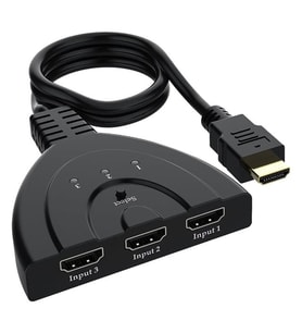 PM-17229 3 Giriş 1 Çıkış HDMI Switcher Çoğaltıcı Toplayıcı Aparat 30 CM Kablolu Seçme Düğmeli
