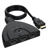 PM-17229 3 Giriş 1 Çıkış HDMI Switcher Çoğaltıcı Toplayıcı Aparat 30 CM Kablolu Seçme Düğmeli