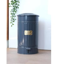 GALVANİZ METAL 30 LİTRE PEDALLI ÇÖP KOVASI (ANTRASİT)