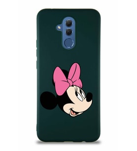 Huawei Mate 20 Lite Soft Premier Kapak Minnie Mouse-A Tasarımlı Silikon Kılıf - Yeşil (Şeffaf)