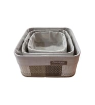 Cooker Kare Gri Sepet Seti 3'lü 25x25x12 cm