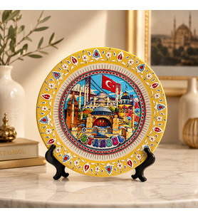 İstanbul Temalı Dekoratif Hediyelik Tabak – 15 Cm
