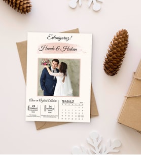 BK Gift Kişiye Özel Fotoğraflı Düğün Davetiyesi Model 35 (100Adet)