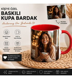 Kişiye Özel Fotoğraflı Kupa Bardak Çift Taraflı Baskı