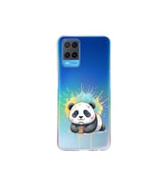Oppo A54 4G ile Uyumlu Splash Panda Tasarımlı Şeffaf Silikon Kılıf