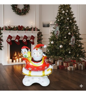 Yılbaşı Folyo Balon Kızaklı Noel Baba (112-95) Ayaklı