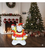 Yılbaşı Folyo Balon Kızaklı Noel Baba (112-95) Ayaklı