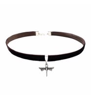 Kahverengi Kadife Yusufcuk Choker Kolye