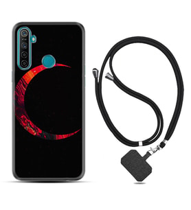 Realme 5i 5 Pro 6i 7 Pro 8 Kılıf Boyun Askılı Silikon Red Moons 1747