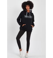 ALEXANDERGARDI BASKILI KAPÜŞONLU COMFORT FİT SWEATSHIRT (E22-757A-02) (Siyah)