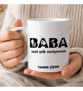 eJOYA Babalar Günü Temalı Kişiye Özel Kupa Bardak 116533