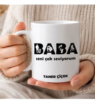eJOYA Babalar Günü Temalı Kişiye Özel Kupa Bardak 116533