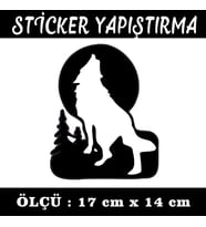 kurt uluyan ay dağ tepe etiket sticker - 2 adet çıkartma araba motosiklet kask atv tablet pc buzdolabı otomobil bilgisayar uyumlu