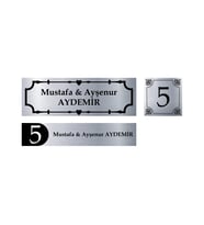 Kişiye Özel Kapı İsimliği Kapı Numarası & Posta Kutusu İsimliği  Model 6 (Gümüş)