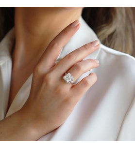 Sky Diamond Squre 2,50ct Gümüş Yüzük