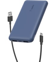Belkin 10000 Mah Powerbank, 15W Usb-C & 12W 2Xusb-A Girişli, Kompakt Dizayn, Kablo Dahil, Mavi (Çok Renkli)