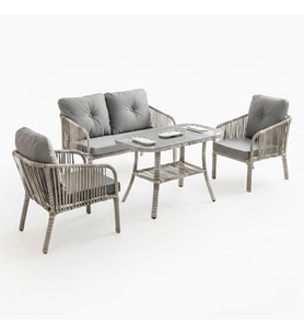 Capri Swing Artemis İkili Rattan Balkon Bahçe Takımı  Beyaz