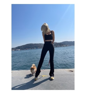 Clara Siyah İspanyol Paça Tayt