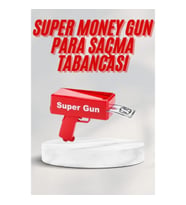 Mey İthalat® Kırmızı Parti Oyuncağı Para Saçma Fırlatma Tabancası Makinesi Super Money