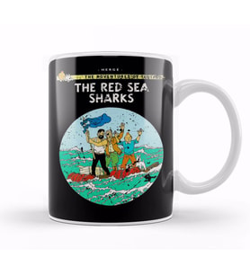 The Adventures Of Tintin The Red Sea Sharks Vintage Style Cover Kupa Bardak Porselen