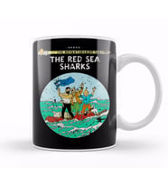 The Adventures Of Tintin The Red Sea Sharks Vintage Style Cover Kupa Bardak Porselen