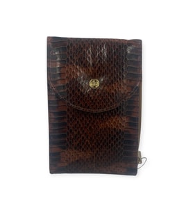Ollbag OL-1093Y Kadın Zincir Askılı Mini Çanta Cüzdan (Kahverengi-Kahve)
