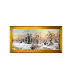 Manzara Temalı Kanvas Tablo 80 x 110 cm Gold Çerçeve