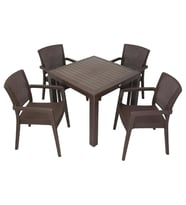 Mandella Elit Rattan 90x90 Zeus Koltuk Masa Takımı KAHVERENGİ